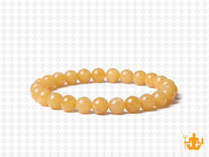 6mm Yellow Chalcedony Elastic Bracelet 7.5" dyed [b2b92]