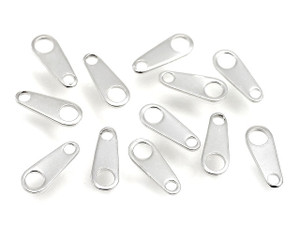 6x3mm Silver Plated Chain Tab 30pcs. [y360a]