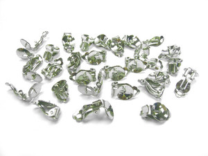 16mm Silver Plated Ear Clip Finding 10pcs. [y328a]