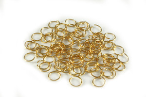 8mm Brass Heavy Gold Plated Round Open Ring (0.6mm Thick) About 20pcs [y356c]