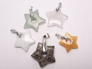 20-25mm Mixing Stones Star Pendant 5pcs. [e1230]
