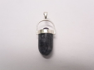 925 Sterling Silver 12x40mm Sodalite Pendant [e1061]