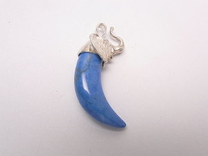 925 Sterling Silver 38mm Turquoise Howlite Pendant [e1272]