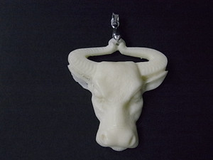 42x48mm Buffalo Bone Fine Carved Cow Pendant [e1459]