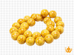 10mm Yellow Magnesite Round Beads 15.5" [10ty]