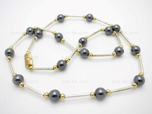 6mm Hematite Necklace 18" [e3039]