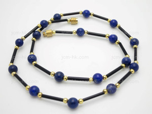 6mm Lapis Howlite Necklace 18" [e3042]