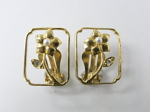 14K Gold Plated 18x24mm Earring + Cubic Zircon [e423]