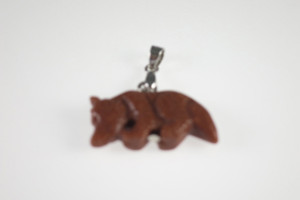 25mm Goldstone Bear Pendant [e2281]