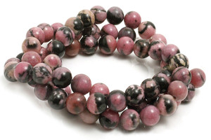 10mm Rhodonite with Matrix Round Beads 15.5" natural [10r14]