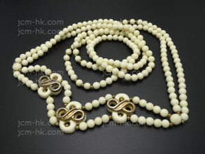 25x26mm 2-row Buffalo Bone Necklace 32" [z7839]