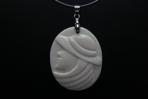 38x48mm Buffalo Bone Cameo Designer Bead Pendant [z5741]