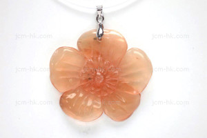 48x48mm Amber Horn flower Designer Bead Pendant [z5202]