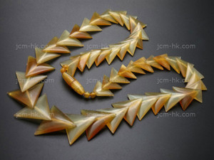 15-25mm Amber Horn Necklace 18" [z8132]