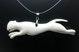 110x20mm Buffalo Bone Panther Designer Bead Pendant [z8335]