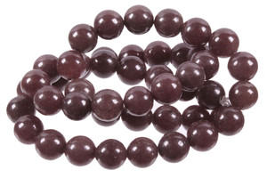10mm Plum Jade Round Beads 15.5" natural [10b66]