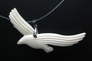 80x35mm Buffalo Bone Seagull Designer Bead Pendant [z5523]