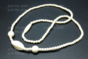 8x20mm & 3mm Buffalo Bone Necklace 17" [z7829]