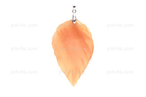 38x65mm Amber Horn Leaf Designer Bead Pendant [z5401]