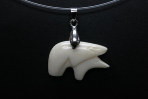 26x16mm Buffalo Bone Bear Designer Bead Pendant [z8349]