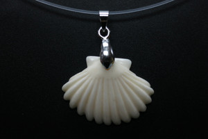 28x20mm Buffalo Bone Shell Designer Bead Pendant [z5680]