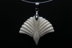 40x35mm Buffalo Bone Designer Bead Pendant [z8295]