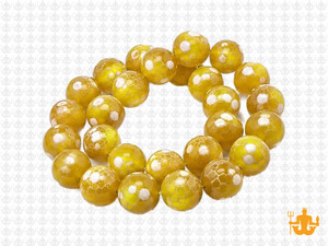 10mm Yellow Dot Agate Beads 15.5" [10g5y]