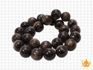 10mm Golden Sheen Obsidian Round Beads 15.5" natural [10r70]