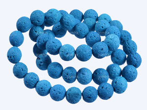 10mm Volcano Turquoise Lava Round Beads 15.5" natural [10kt]