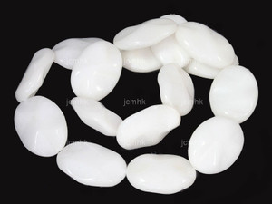 18x25mm White Jade Oval Wave Beads 15.5" natural [wa121]
