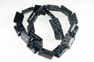 13x18x5mm Snowflake Obsidian Pillow 20pcs. [e2141]