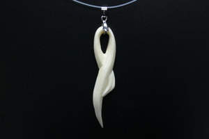 15x80mm Buffalo Bone Carved Designer Bead Pendant [z5487]