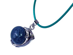 25mm Dolphin Pendant With 12mm Blue Jasper Ball [y746-b27]