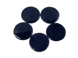 20mm Black Onyx Round Cabochon 5pcs. 2.5mm thick [y725f]