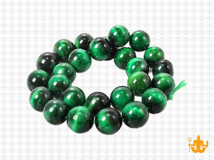 10mm Green Tiger Eye Round Beads 15.5" dyed [10g3g]