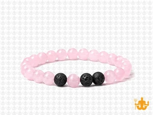 6mm Rose Quartz Elastic Bracelet 7.5" dyed [b2b1k]