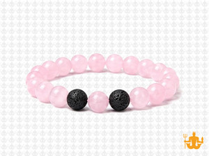 8mm Rose Quartz Elastic Bracelet 7.5" dyed [b3b1k]
