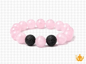 10mm Rose Quartz Elastic Bracelet 7.5" dyed [b4b1k]