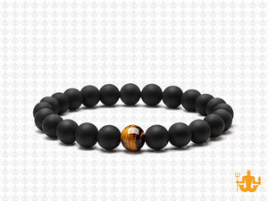 6mm Onyx Obsidian Elastic Bracelet 7.5" [b2b65c]