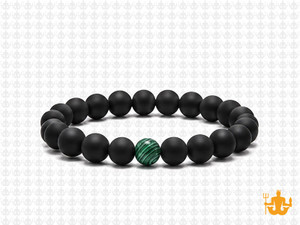 6mm Onyx Obsidian Elastic Bracelet 7.5" [b2b65g]