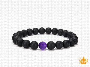 6mm Onyx Obsidian Elastic Bracelet 7.5" [b2b65p]