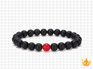 6mm Onyx Obsidian Elastic Bracelet 7.5" [b2b65r]