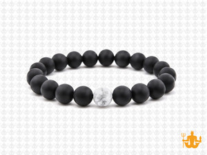 8mm Onyx Obsidian Elastic Bracelet 7.5" [b3b65w]
