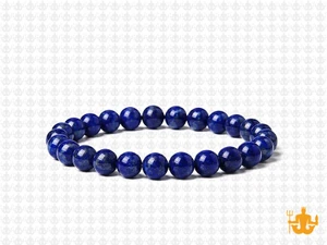 6mm Lapis Lazuli Elastic Bracelet 7.5" dyed [b2m3]