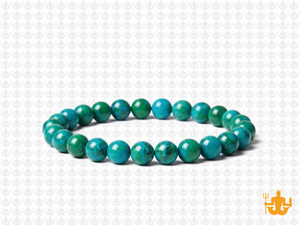 6mm Azurite Chrysocolla Elastic Bracelet 7.5" dyed [b2d41]