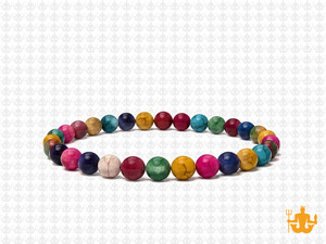 4mm Mix Magnesite Elastic Bracelet 7.5" [b1tx]