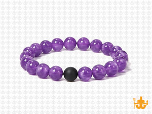 8mm Amethyst Elastic Bracelet 7.5" natural [b3m1k]