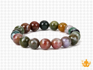 10mm Blood Agate Elastic Bracelet 7.5" natural [b4d1]