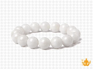 10mm White Jade Elastic Bracelet 7.5" natural [b4b40]