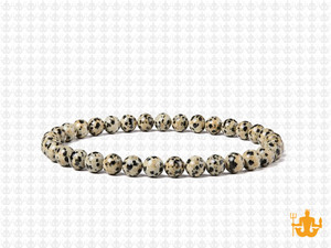 4mm Dalmatian Jasper Elastic Bracelet 7.5" natural [b1b23]